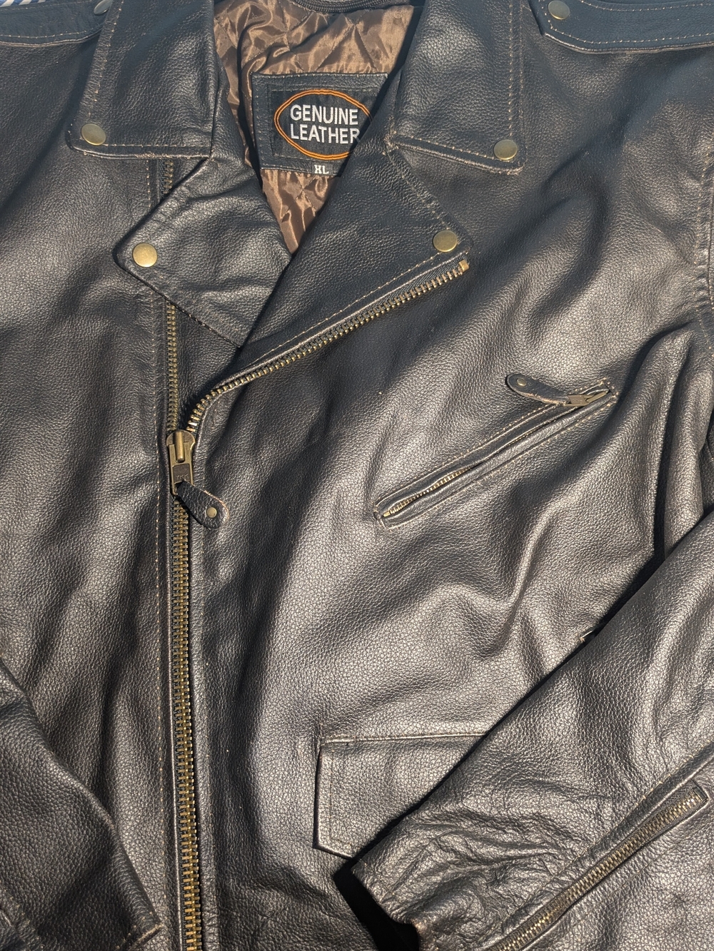 Genuine Leather Men’s Black Biker Jacket